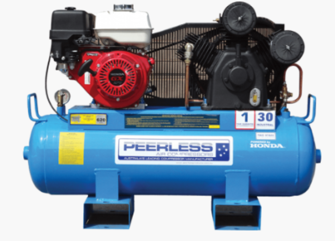 Picture of PEERLESS COMPRESSOR PHP30PFB HIGH PRESSURE, FLATBOY, PETROL, HONDA GX270, 620LPM @ 100PSI - FOR HIGH PRESSURE