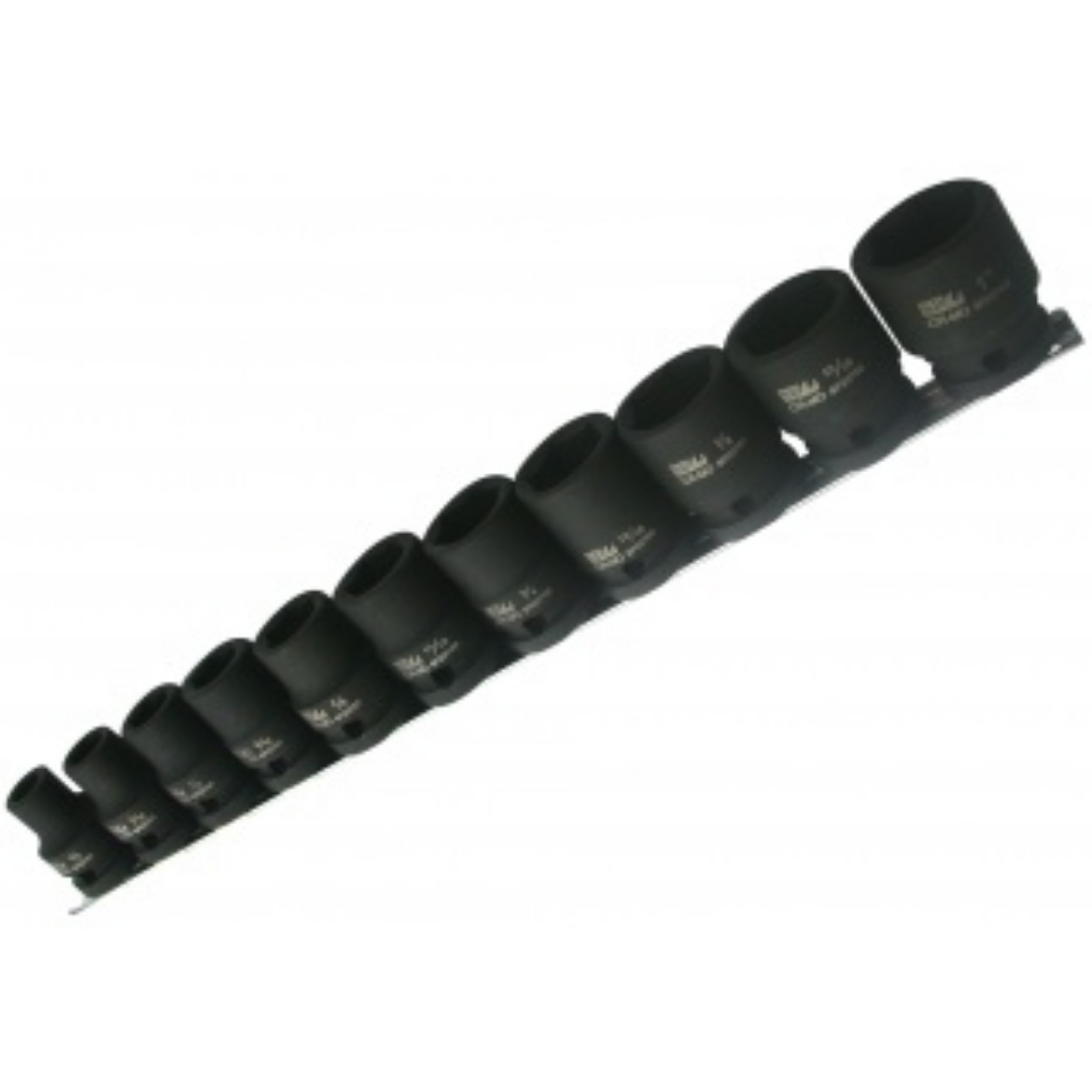 Picture of SOCKET RAIL IMPACT 1/2" DR 6PT 11PC SAE - 3/8, 7/16, 1/2, 9/16, 5/8, 11/16, 3/4, 13/16,7/8, 15/16 & 1”