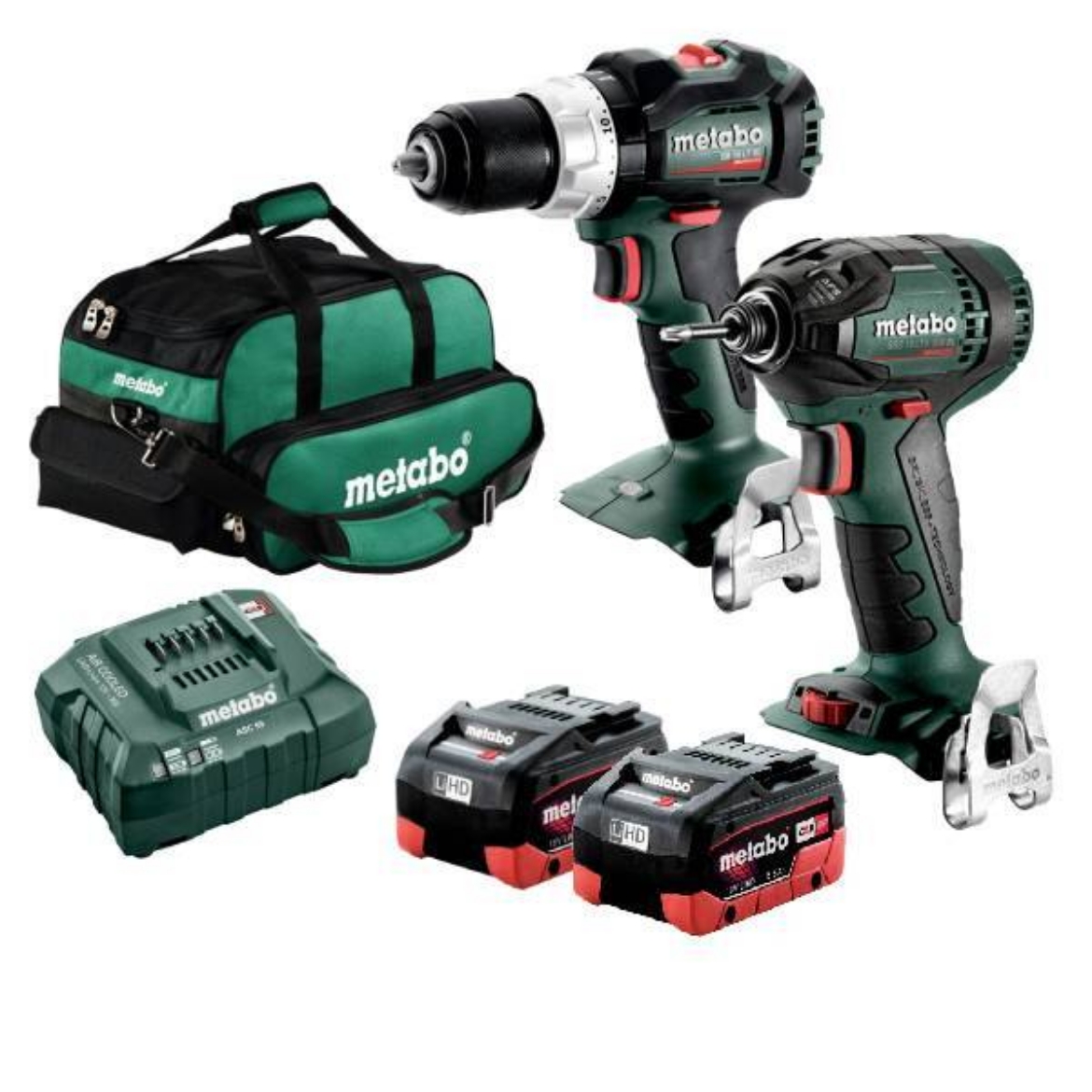 Picture of METABO 2 PIECE KIT 18 V BRUSHLESS HAMMER DRILL + IMPACT DRIVER 200NM (BONUS BAG)