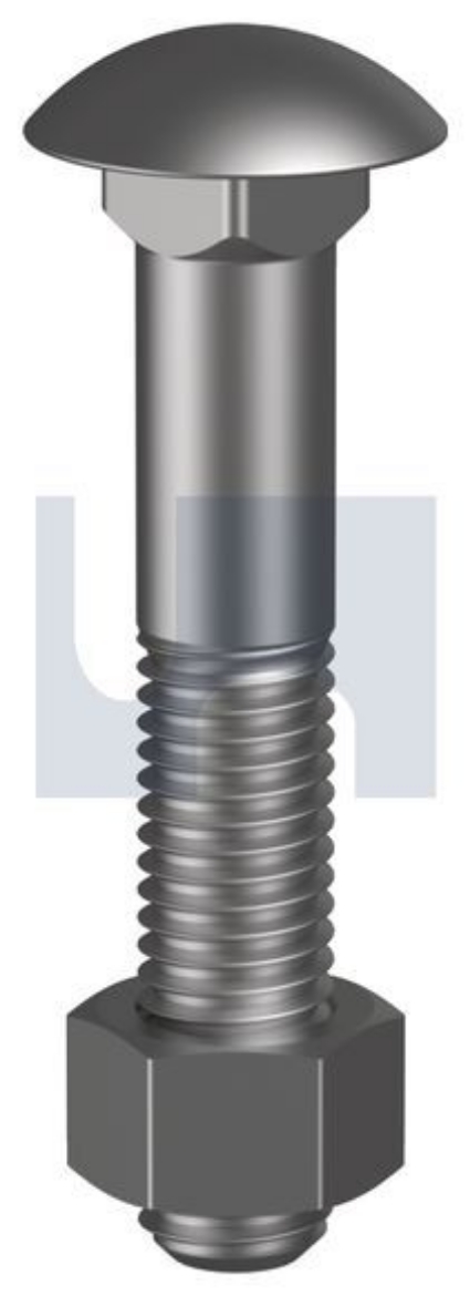 Picture of M20 X 180 HDG 4.6 CUP HEAD BOLT AND NUT