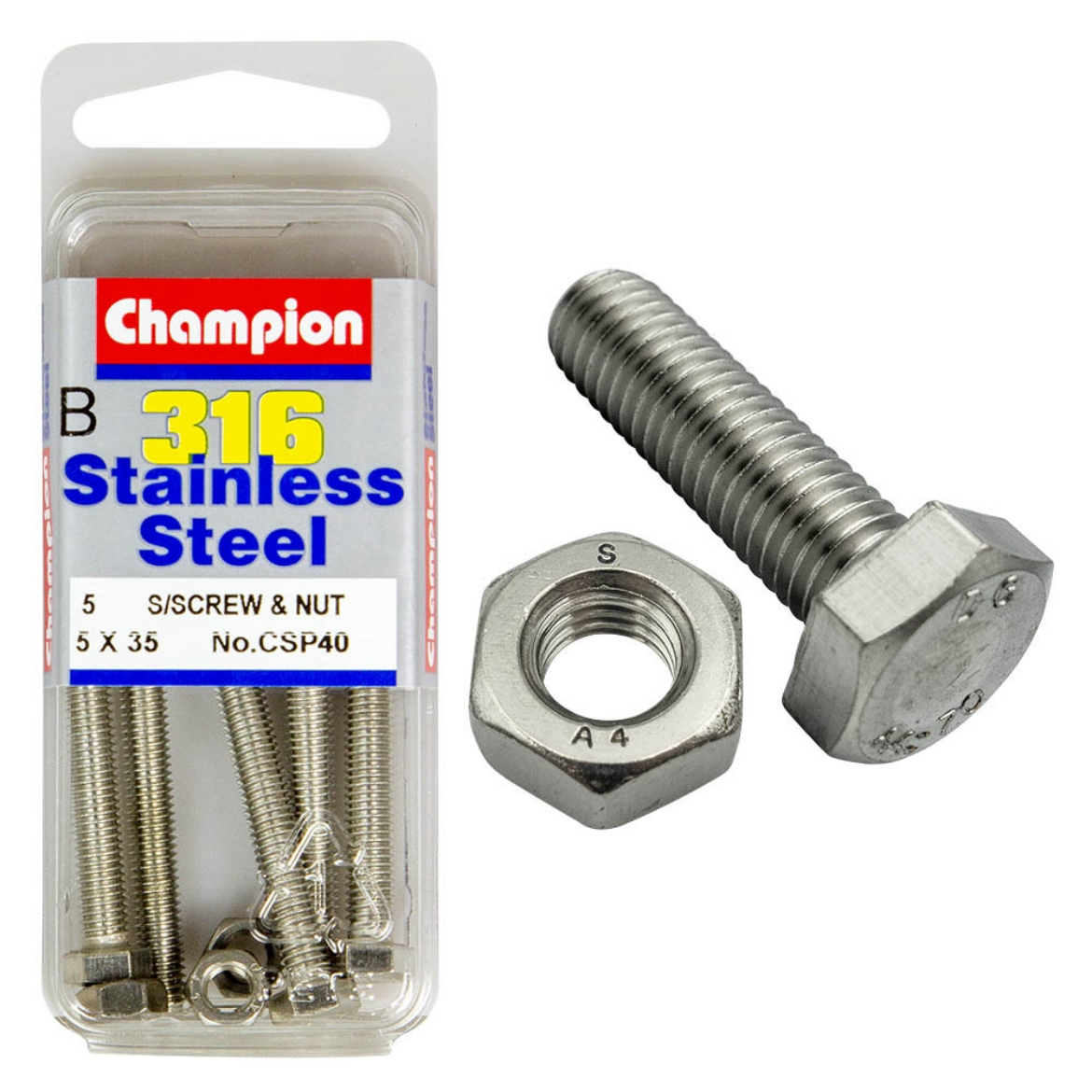 Picture of SET SCREWS & NUTS  5 x 35 (Pkt.5)