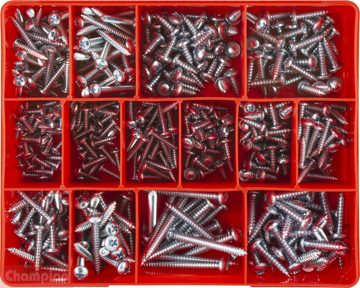 Picture of Self Tapping Screws Pan Head Phillips Assort. (415 Pieces)