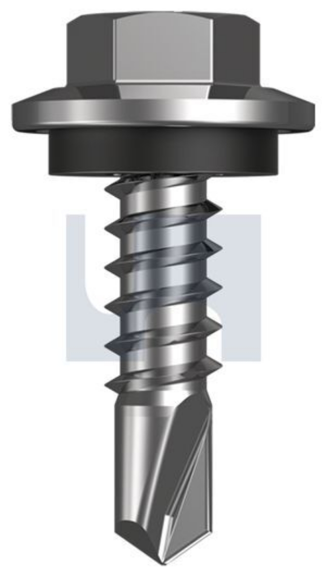 Picture of Metal Self Drilling Screws Flanged Hex w/-Seal CL4: #12-14 x 20