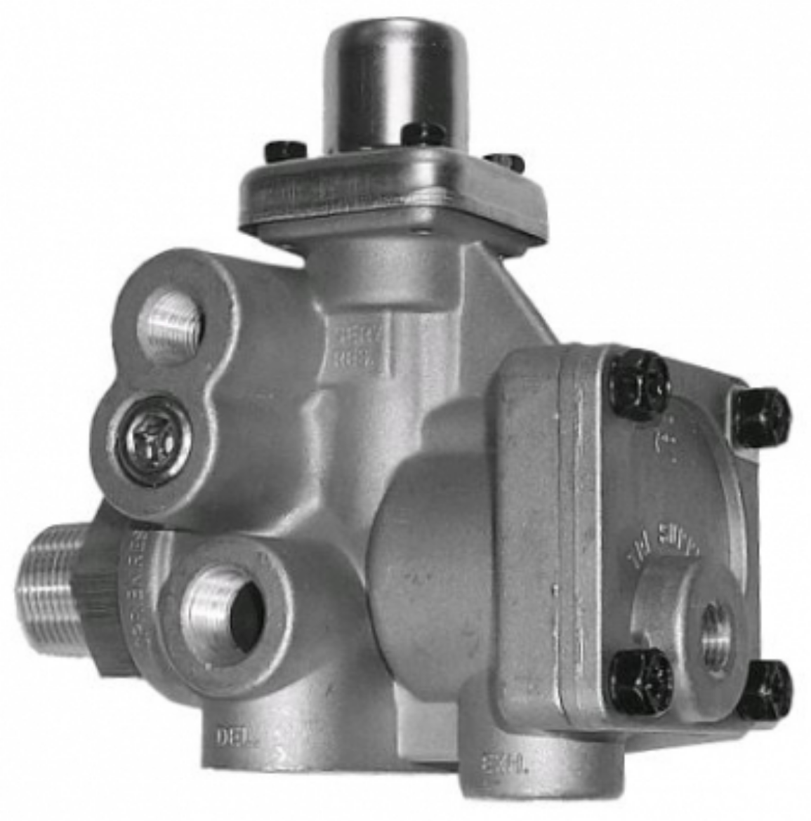 Picture of SPRING BRAKE VALVE SR3 STYLE WITH CHECK VALVE BALL IN MOUNTING NIPPLE CAN REPLACE ABC3802 AND SR5
(REPLACES 106834, 101113, 272914)