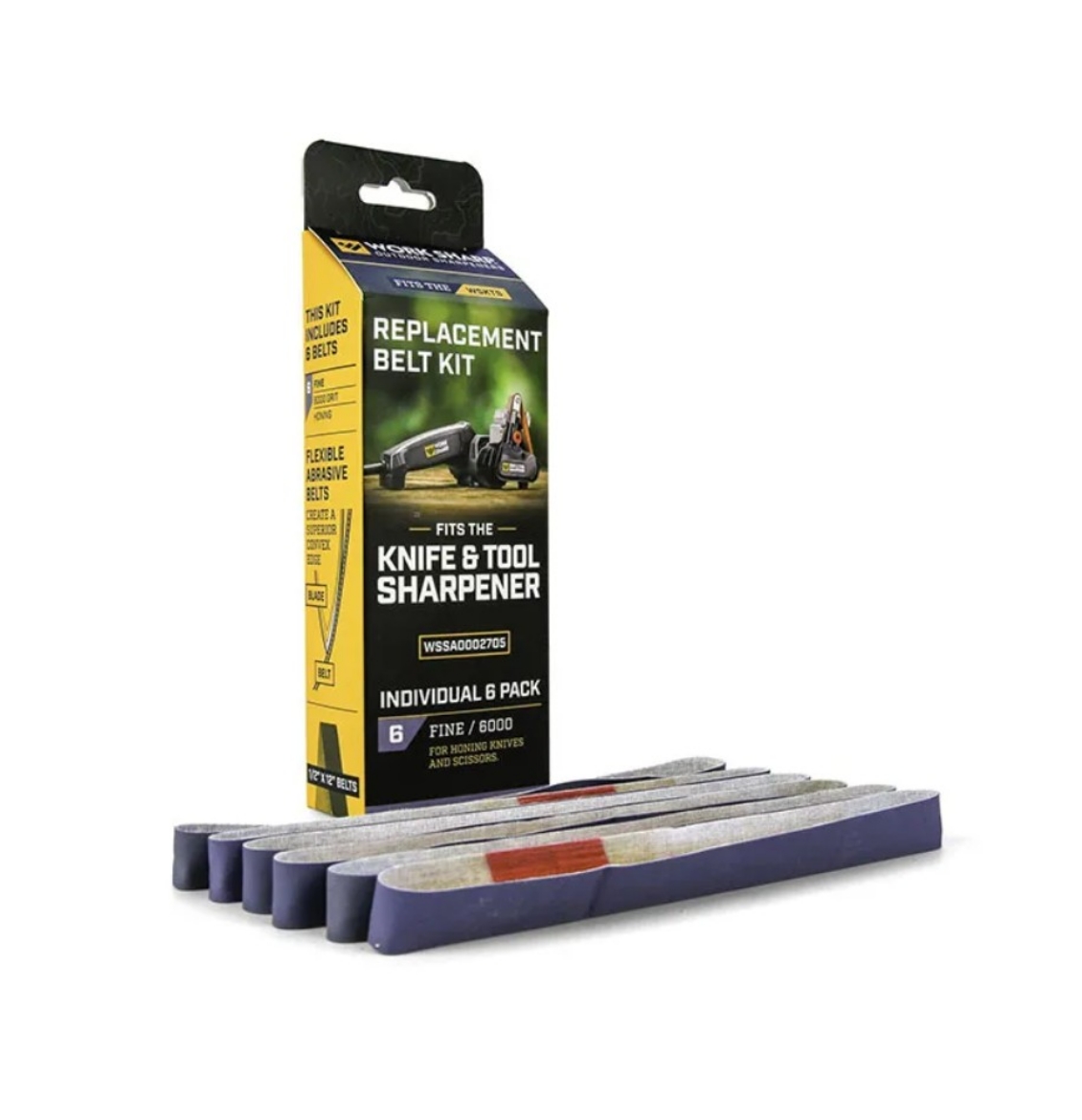 Picture of WORKSHARP REPLACEMENT BELT PACK, 6PCE SILICON CARBIDE 6000 GRIT (GREY), TO SUIT WSKTS & WSKTS-KO