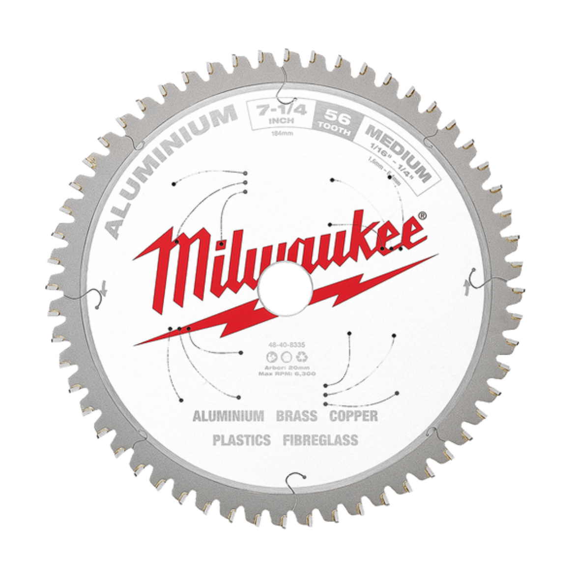 48408335 MILWAUKEE 184MM 56T TCT BLADE CIRCULAR SAW FOR ALUMINIUM | The ...