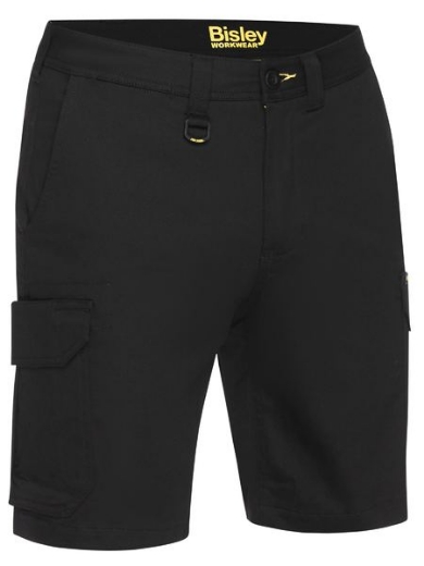 Picture of STRETCH COTTON DRILL CARGO SHORT - BLACK - SIZE 107