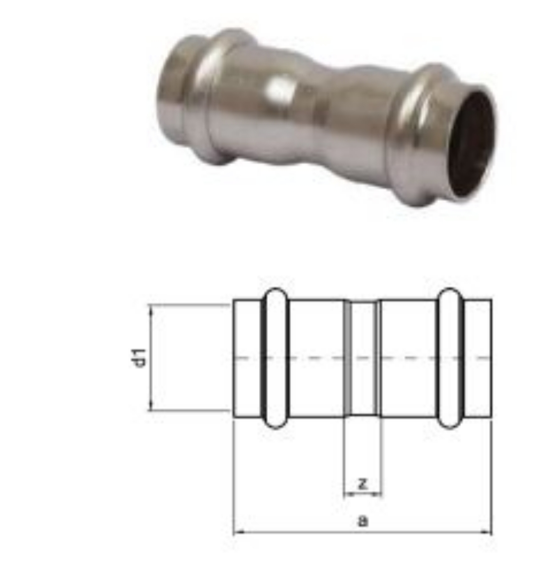 Picture of Tubepress 316L Stainless Steel Coupling 15mm