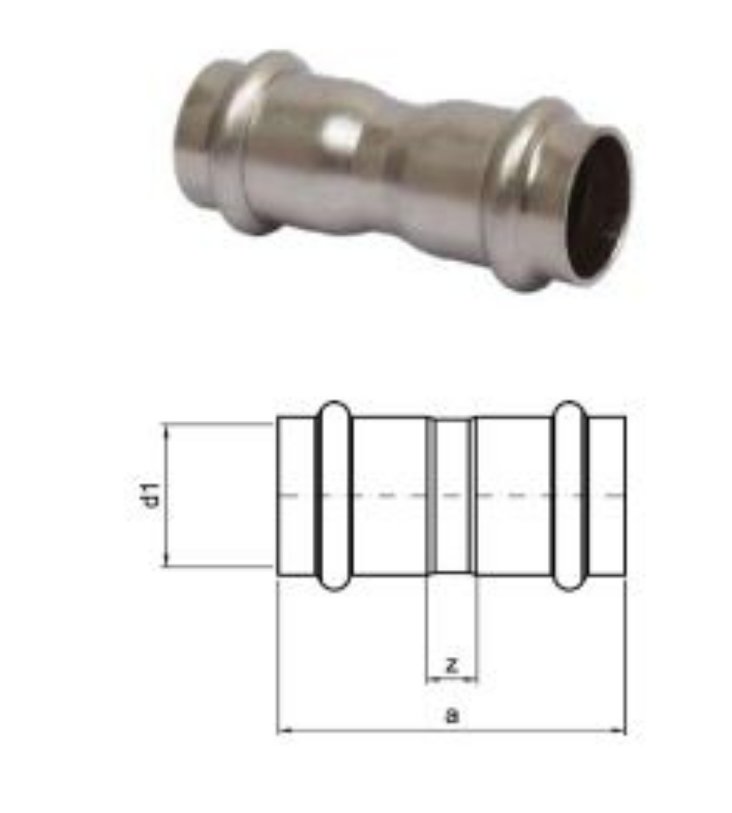 Picture of Tubepress 316L Stainless Steel Coupling 28mm