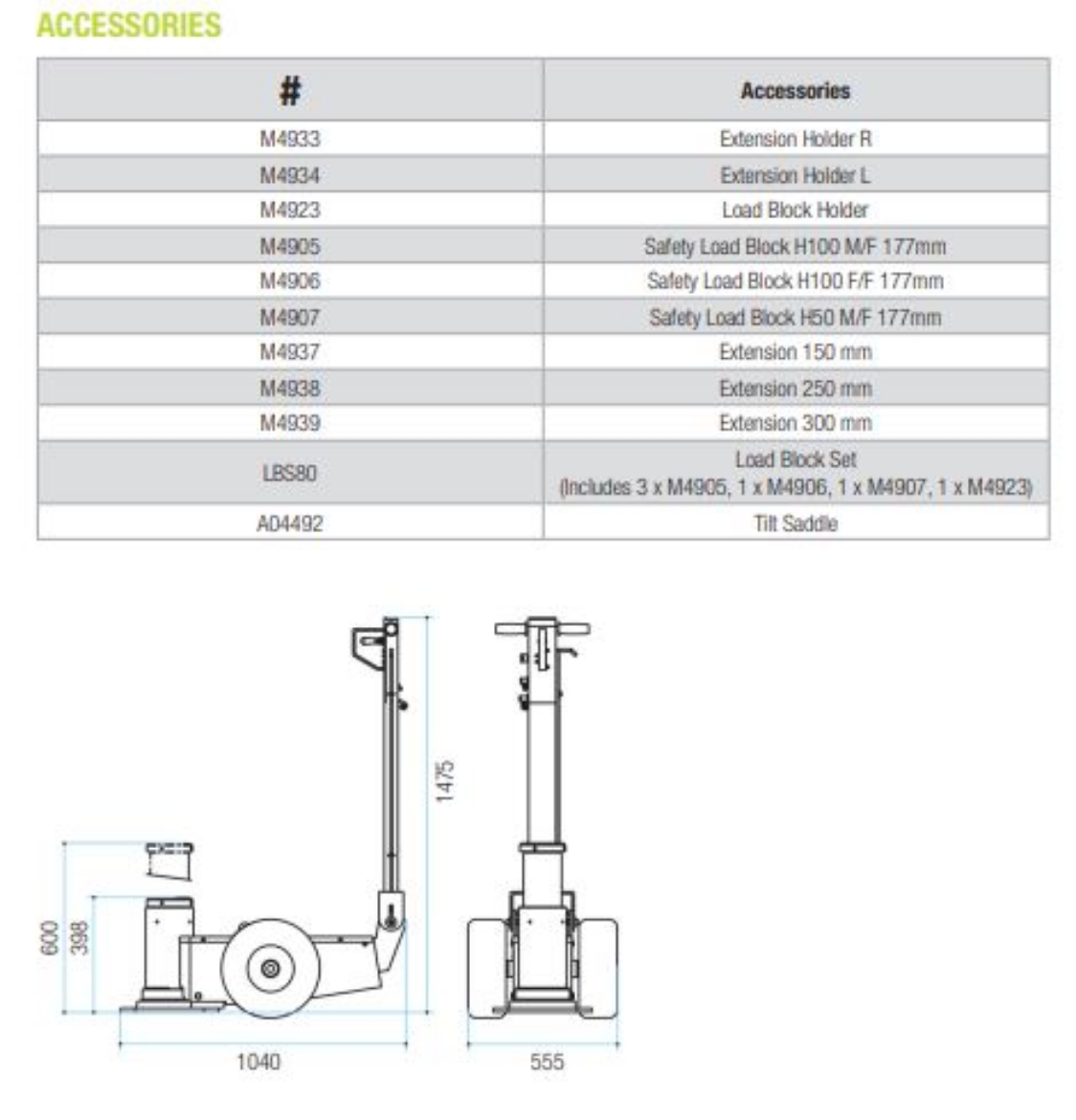 Picture of LARZEP M100-40, M80 + M60 Extension Holder RH