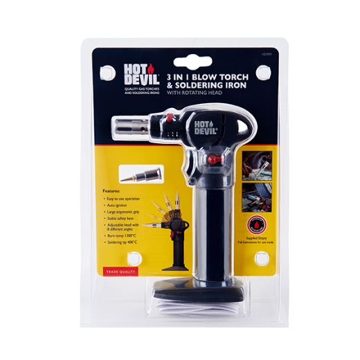 Picture of 3 IN 1 GAS TORCH & SOLDERING IRON (WITH ROTATING HEAD)