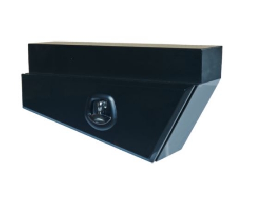 Picture of PARAMOUNT TAPERED UNDER TRAY STEEL TOOLBOX - LEFT OF WHEEL - BLACK (750L X 260W X 405H)