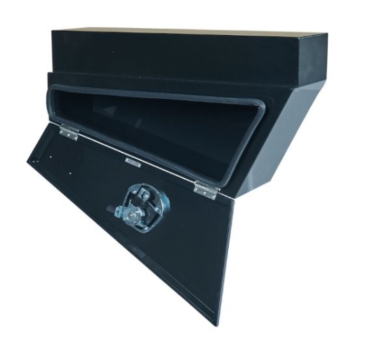 Picture of PARAMOUNT TAPERED UNDER TRAY STEEL TOOLBOX - LEFT OF WHEEL - BLACK (750L X 260W X 405H)