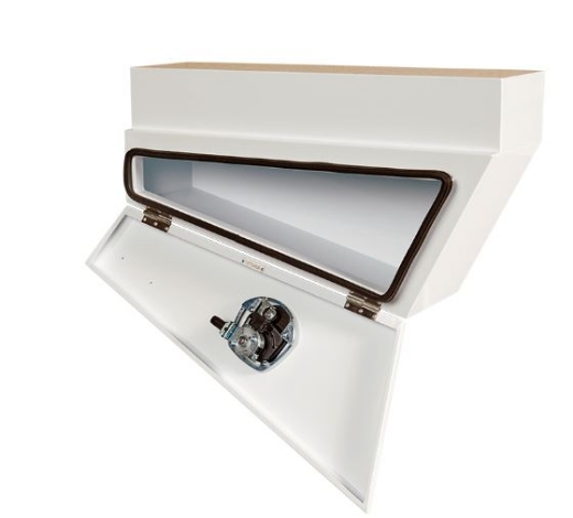 Picture of PARAMOUNT TAPERED UNDER TRAY STEEL TOOLBOX - LEFT OF WHEEL - WHITE (750L X 260W X 405H)