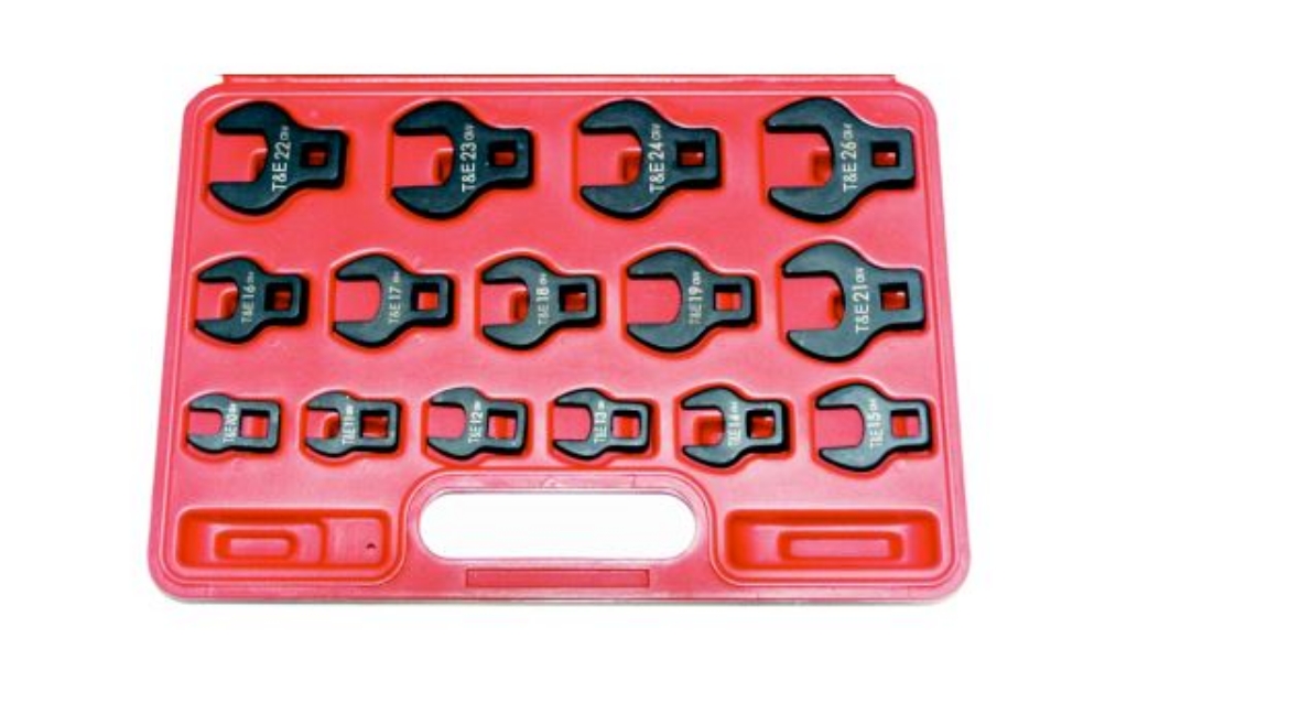 Picture of 15 Piece Metric Open-End Crowsfoot Wrenches -10-26MM