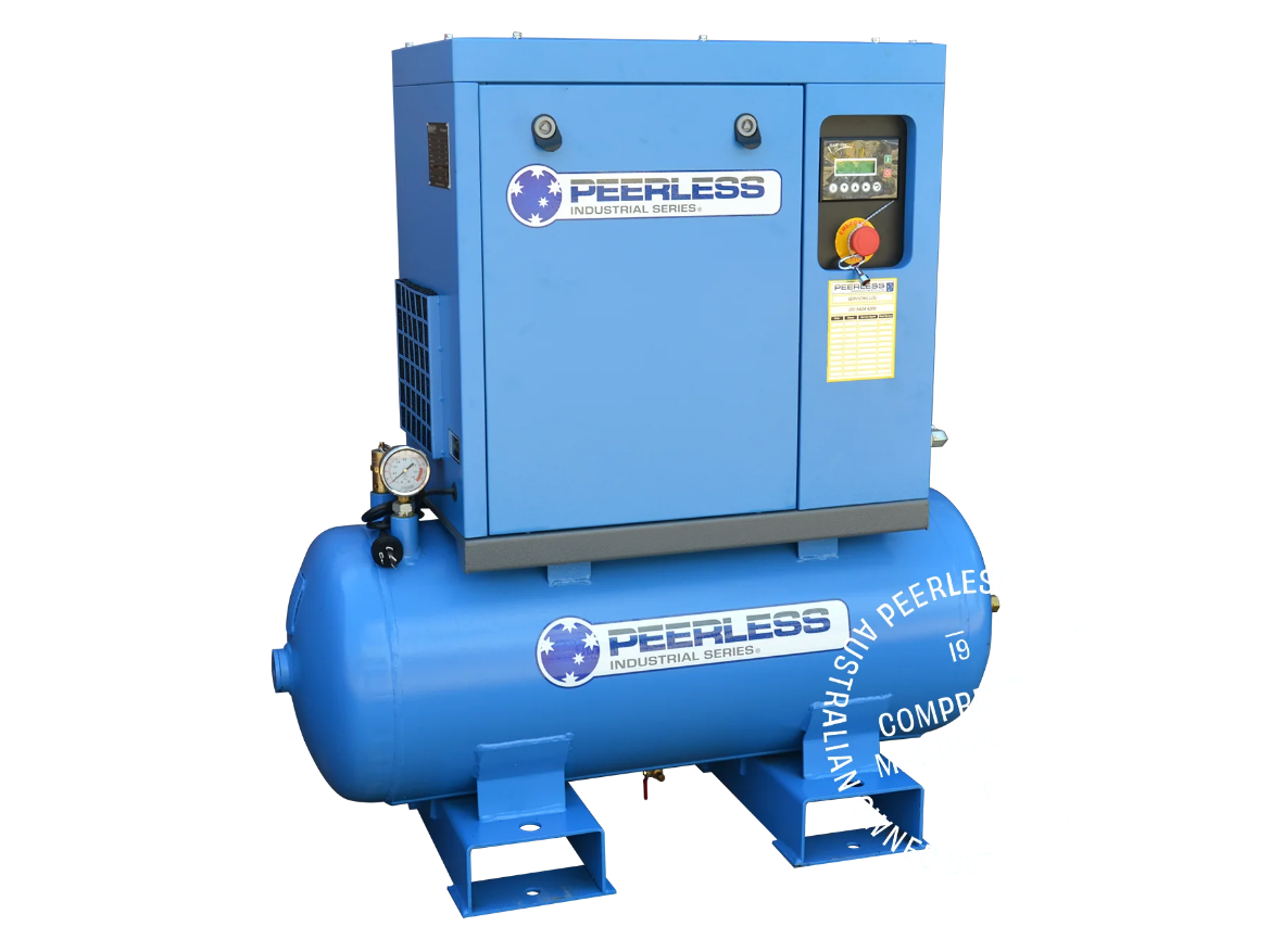 Picture of PEERLESS PS3/8 3HP SINGLE PHASE SCROLL COMPRESSOR, DIRECT DRIVE, 3HP, 320LPM @ 8BAR, 110L, AIR RECEIVER