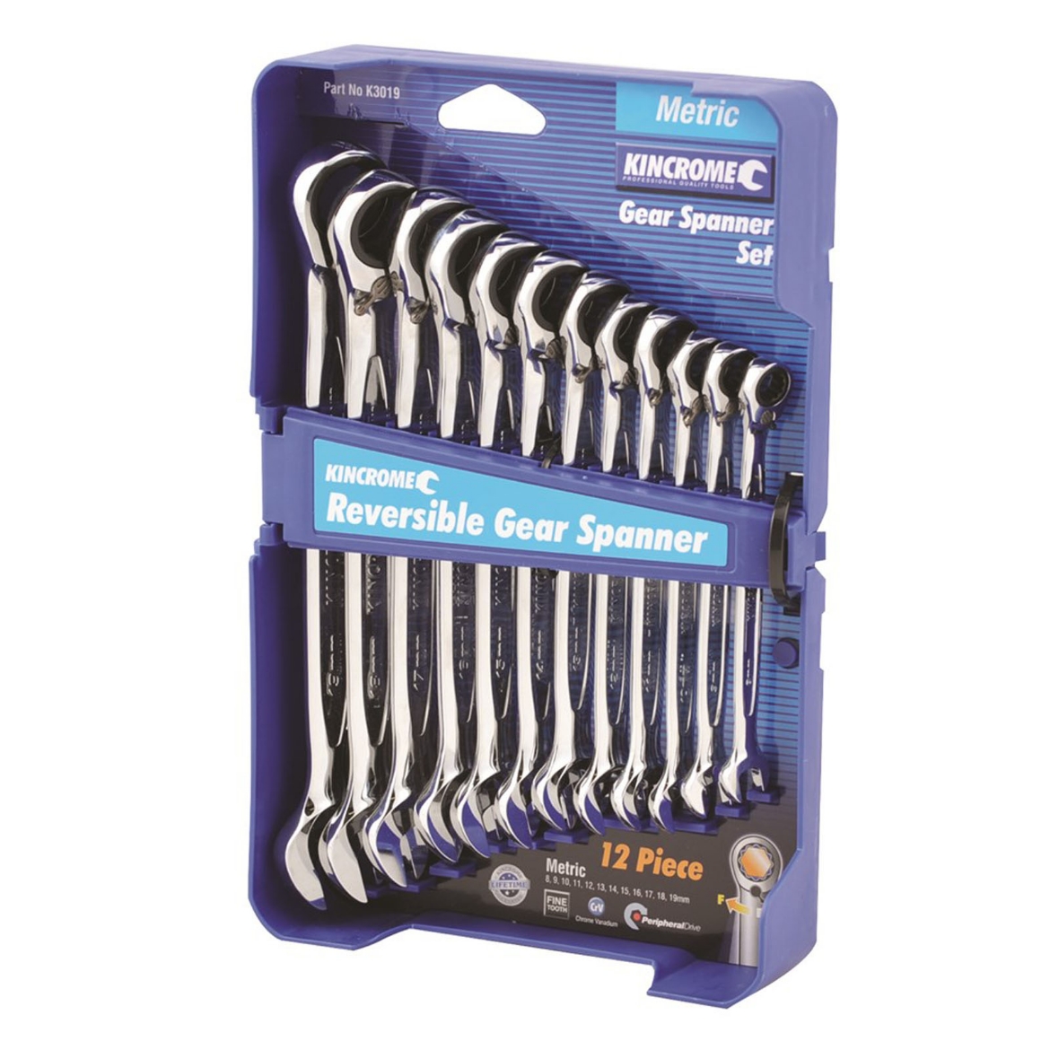 Picture of Reversible Gear Spanner Set 12 Piece - Metric