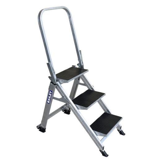 Picture of Bailey Stairway 3 Step with Safety Rail 150kg Ind Platform Ladder