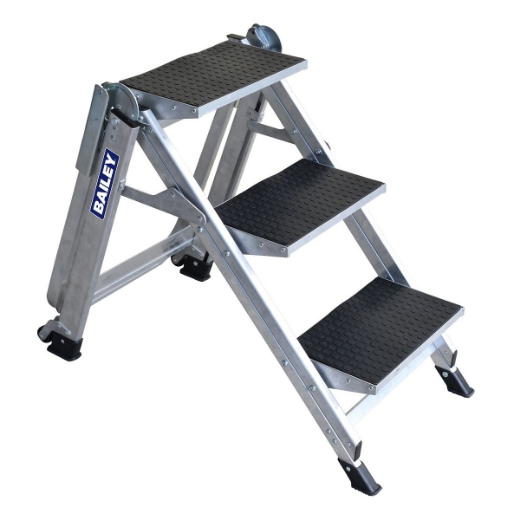 Picture of Bailey Stairway 3 Step with Safety Rail 150kg Ind Platform Ladder