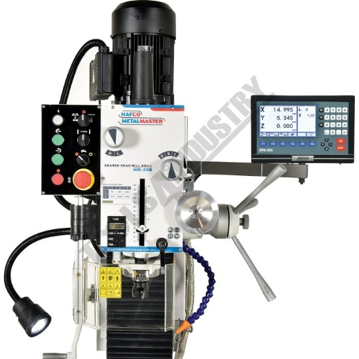 Picture of HM-48B MILL DRILL - GEARED & TILTING HEAD WITH DIGITAL READOUT SYSTEM TABLE TRAVEL: (X) - 670MM (Y) - 205MM (Z) - 380MM