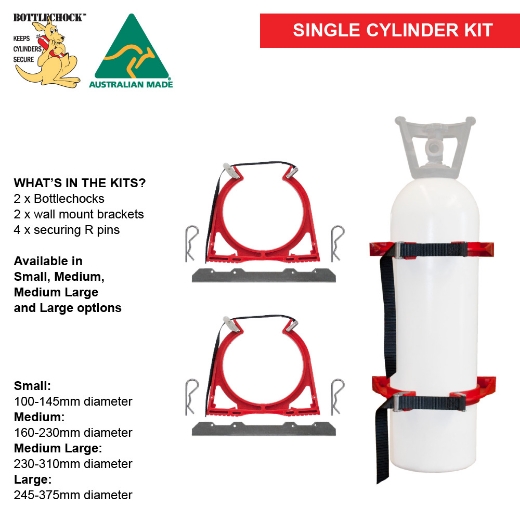 Picture of Galvanised Single Red Large 245-375mm Bottlechock Kit