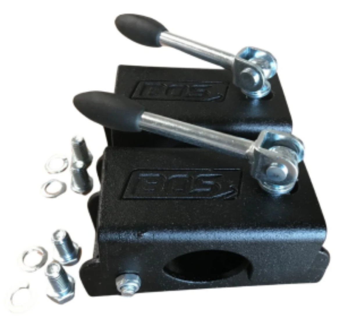 Picture of BOS DOUBLE CLAMP & BOLTS Suit 500mm Jockey - New Black Powered Coated Version